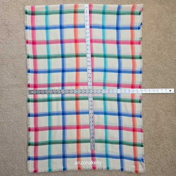 NWT Talbots 100% Wool Scarf Colorful Plaid - Picture 4 of 10